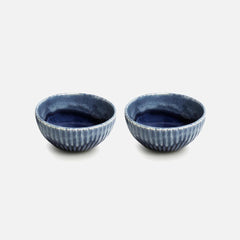 Sapphire Glazed Ceramic Serving Bowls (Set of 2, 250 ml) Sapphire Glazed Ceramic Serving Bowls (Set of 2, 250 ml)