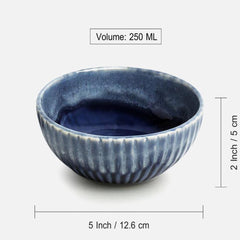 Sapphire Glazed Ceramic Serving Bowls (Set of 2, 250 ml) Sapphire Glazed Ceramic Serving Bowls (Set of 2, 250 ml)