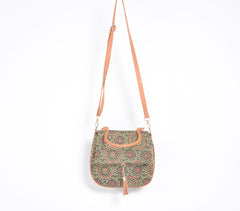 Mandala Printed Olive Handbag with Tassel Mandala Printed Olive Handbag with Tassel