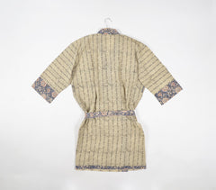 Colt Striped Block Printed Kimono with Floral Tie Up Belt Colt Striped Block Printed Kimono with Floral Tie Up Belt