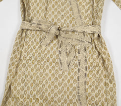 Leaf Block Printed Kimono with Colt Tie Up Belt Leaf Block Printed Kimono with Colt Tie Up Belt