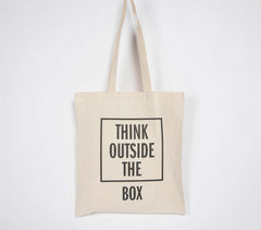Think Outside the box Cotton Canvas Tote Bag Think Outside the box Cotton Canvas Tote Bag