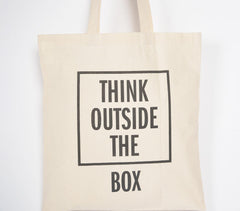Think Outside the box Cotton Canvas Tote Bag Think Outside the box Cotton Canvas Tote Bag