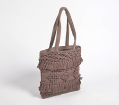 Tufted & Tasseled Cocoa Tote Bag Tufted & Tasseled Cocoa Tote Bag