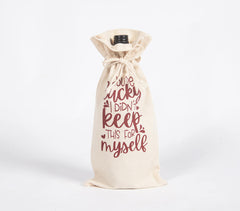 Typographic Drawstring Jute wine bag Typographic Drawstring Jute wine bag