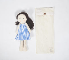 Handmade black-haired plush rag doll Handmade black-haired plush rag doll