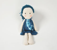 Handmade Blue-Haired Plush Rag Doll Handmade Blue-Haired Plush Rag Doll