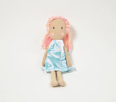 Handmade Pink Ponytail Plush Rag Doll Handmade Pink Ponytail Plush Rag Doll