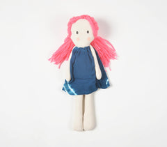 Handmade Neon-Haired Plush Rag Doll Handmade Neon-Haired Plush Rag Doll
