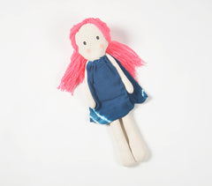 Handmade Neon-Haired Plush Rag Doll Handmade Neon-Haired Plush Rag Doll