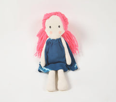 Handmade Neon-Haired Plush Rag Doll Handmade Neon-Haired Plush Rag Doll