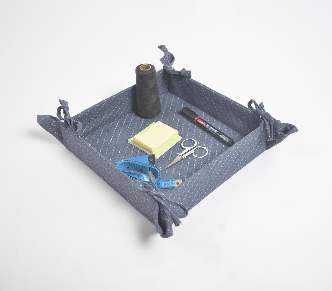 Textured Monotone Tieable Fabric trinket Tray