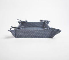 Textured Monotone Tieable Fabric trinket Tray Textured Monotone Tieable Fabric trinket Tray