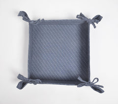 Textured Monotone Tieable Fabric trinket Tray Textured Monotone Tieable Fabric trinket Tray