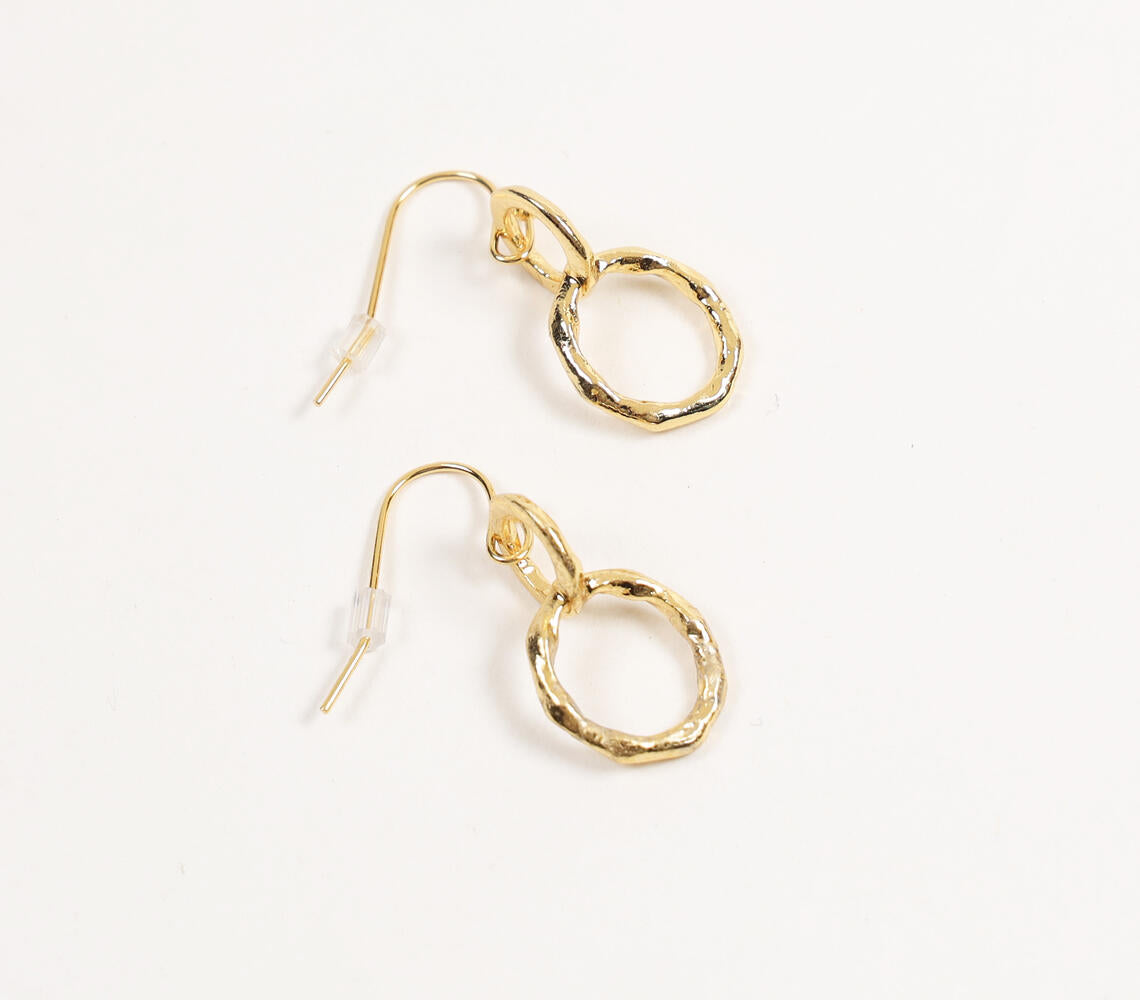 Recycled Brass Twisted Hoop Dangler Earrings