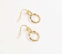 Recycled Brass Twisted Hoop Dangler Earrings Recycled Brass Twisted Hoop Dangler Earrings