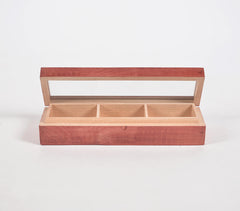 Hand Cut Steam Beech Wood Red Utility Box - 3 Compartments Hand Cut Steam Beech Wood Red Utility Box - 3 Compartments