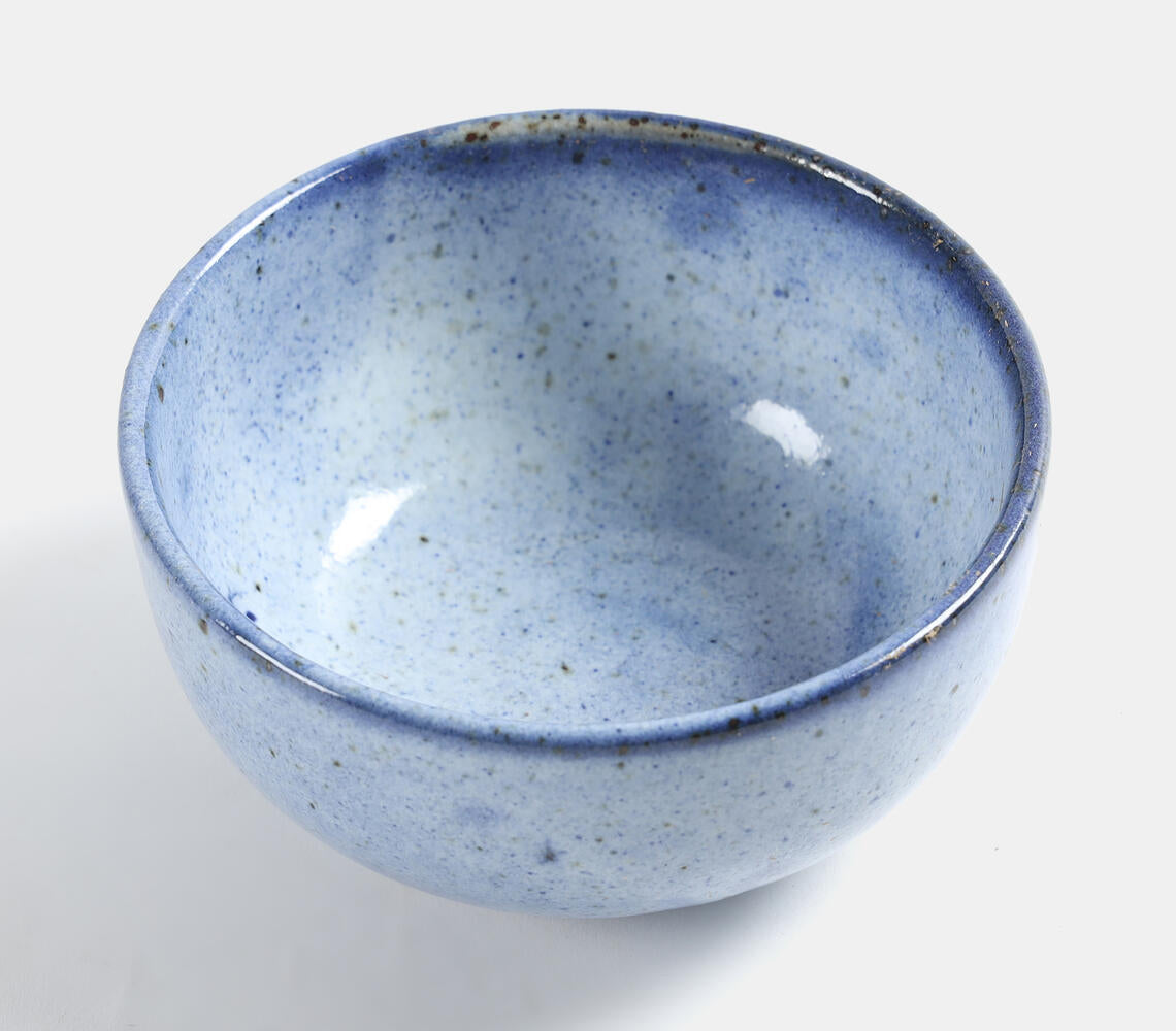 Speckeled Stoneware Glossy Azure Soup Bowl