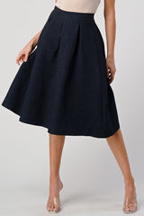 Flouncy Pleated Midi Skirt