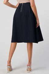 Flouncy Pleated Midi Skirt