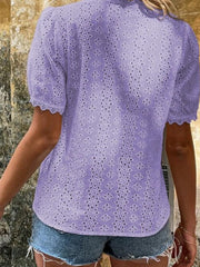 Elegant Lace V-Neck Blouse