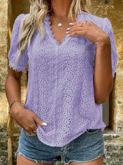 Elegant Lace V-Neck Blouse