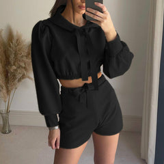 Tracksuit Long Sleeve Hooded Sweatshirt And Tie