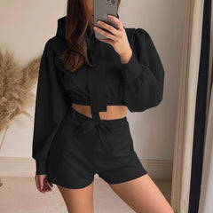 Tracksuit Long Sleeve Hooded Sweatshirt And Tie