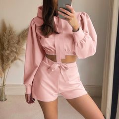 Tracksuit Long Sleeve Hooded Sweatshirt And Tie