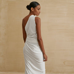 Elegant Asymmetric Midi Beach Dress for Women