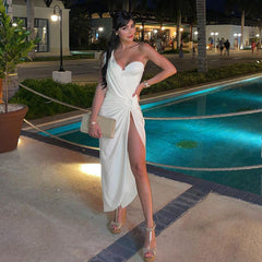 Elegant Asymmetric Midi Beach Dress for Women