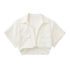 Elegant White Ruffled Office Shirt