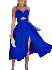 Elegant V-Neck Halter Swing Dress: Perfect for Summer Days and Stylish Events