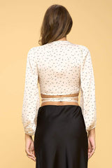 Elegant Satin Tie-Front Crop Top
