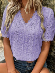 Elegant Lace V-Neck Blouse