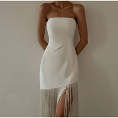 Fringe Fling Strapless Dress