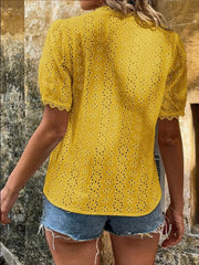 Elegant Lace V-Neck Blouse