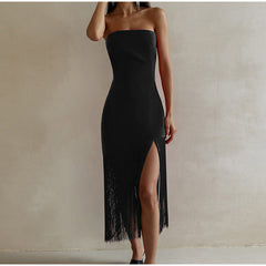 Fringe Fling Strapless Dress