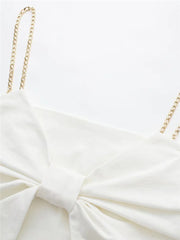 Elegant Backless Bow Crop Camisole