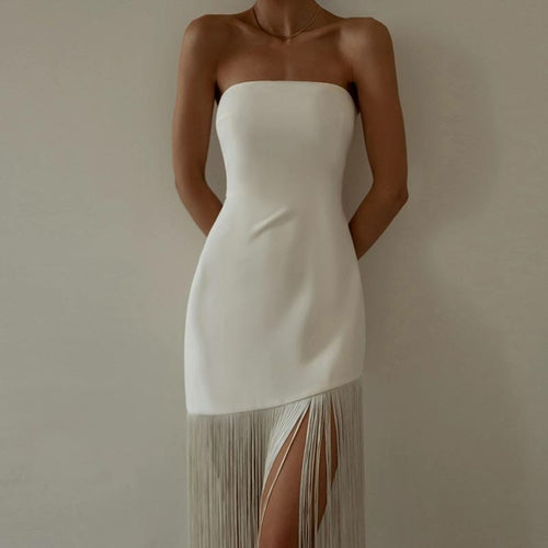 Fringe Fling Strapless Dress