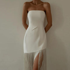 Fringe Fling Strapless Dress