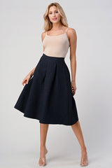 Flouncy Pleated Midi Skirt