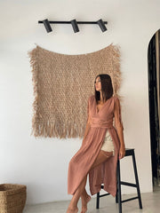 Helen Dress, Long Boho Organic Cotton Slit Dress
