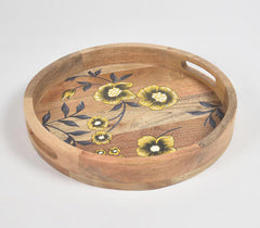 Hand printed Floral Mango Wood Tray