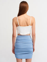Elegant Lace Trimmed Crop Top