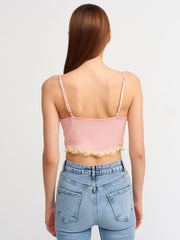 Elegant Lace Trimmed Crop Top
