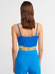 Elegant Lace Trimmed Crop Top