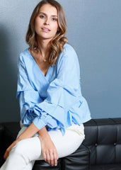 Blue Dream Wrap Blouse