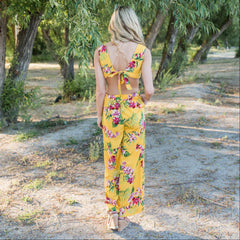 Tropical Tie Back Jumpsuit