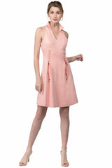 The Elegant Winged Collar Dress
